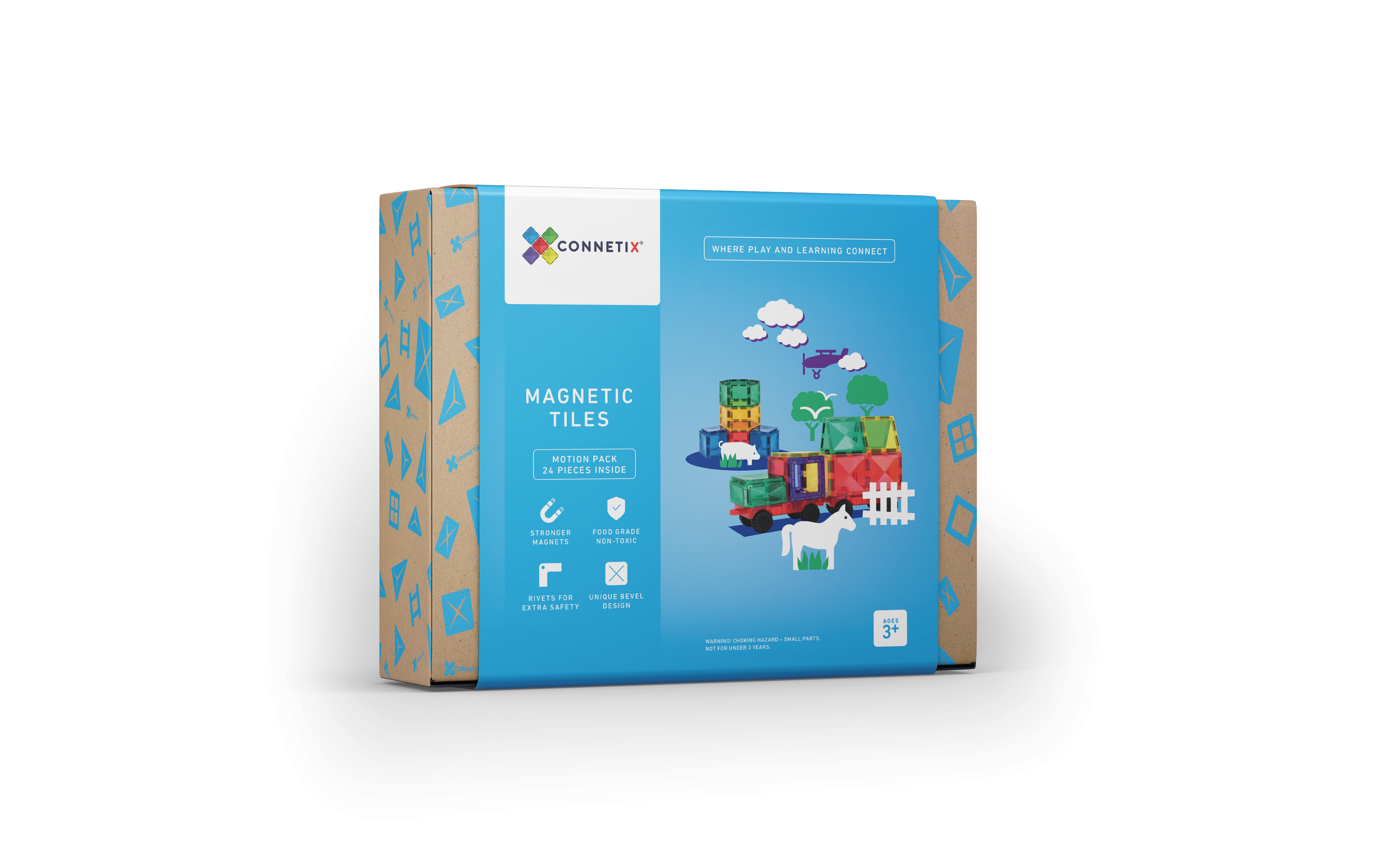 Connetix Magnetic Tiles Rainbow Motion Pack - 24 Pieces