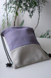 Kids Drawstrings Bag - Purple and Beige (Handmade in Japan)