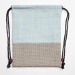 Kids Drawstrings Bag - Blue and Cream (Handmade in Japan)