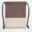 Kids Drawstrings Bag - Brown and Beige (Handmade in Japan)